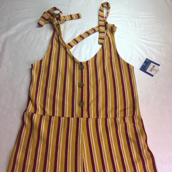 Arizona Jean Co. Striped Jumpsuit Gold Multi Small - Picture 3 of 15